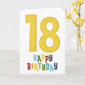 18e année D2 Bonne carte de voeux d'anniversaire (Fleur jaune)