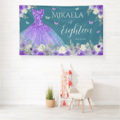 18e anniversaire Bannière florale violette (Insitu)