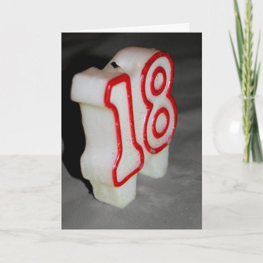 18e Anniversaire Bougie Carte Anniversaire (Devant)