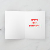 18e Anniversaire Bougie Carte Anniversaire (Intérieur)