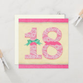 18e - Anniversaire carte de voeux fille mode (Devant/Arrière en situation)