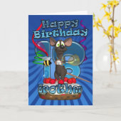 18e Anniversaire Carte Pour Frère - Funky Mouse Su (Fleur jaune)