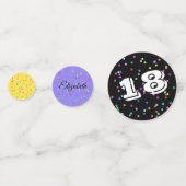 18e anniversaire Confetti sur Confetti et Nom pers (Devant)