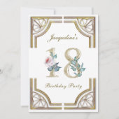 18e Anniversaire d'or Elégant Invitation fête d'an (Devant)