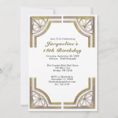 18e Anniversaire d'or Elégant Invitation fête d'an (Dos)