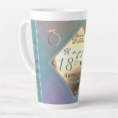 18e anniversaire du Mariage Acquamarine Latte Mug (Angle gauche)
