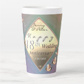 18e anniversaire du Mariage Acquamarine Latte Mug (Devant)