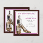 18e anniversaire fête Chaussures Invitation (Devant / Derrière)