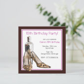 18e anniversaire fête Chaussures Invitation (Debout devant)