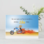 18e anniversaire Flaming Moto party invitation (Debout devant)