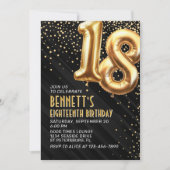 18e anniversaire Gold Black Invitation (Devant)