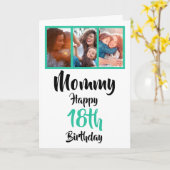 18e anniversaire heureux maman photo collage carte (Fleur jaune)