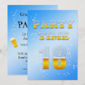 18e anniversaire invitation à la fête avec bière (Devant / Derrière)