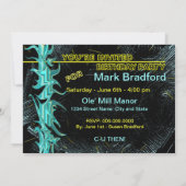 18E ANNIVERSAIRE INVITATION DE FÊTE - BLEU/NOIR/JA (Dos)