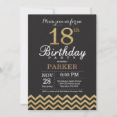 18e anniversaire Invitation Gold Parties scintilla (Devant)