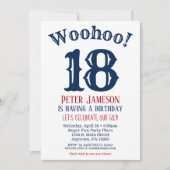 18e anniversaire Invitation Mens Marine Bleu (Devant)