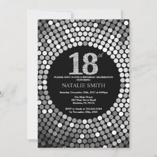 18e anniversaire Invitation Parties scintillant no
