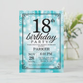 18e anniversaire Invitation Parties scintillant Tu (Debout devant)
