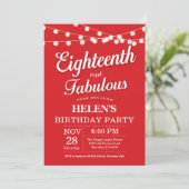 18e anniversaire Invitation Rouge Fabuleux (Debout devant)