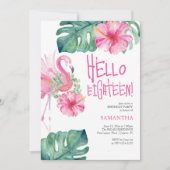 18e anniversaire Invitations Aquarelles tropicales (Devant)