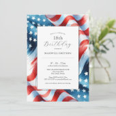 18e anniversaire Invitations drapeau américain (Debout devant)