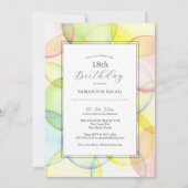 18e anniversaire Invitations multicolores (Devant)