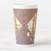18e anniversaire Mariage Porcelaine Latte Mug (Devant)