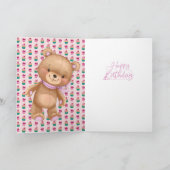 18e anniversaire mignon ballons roses fille carte  (Intérieur)