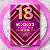 18e anniversaire Neon Invitation