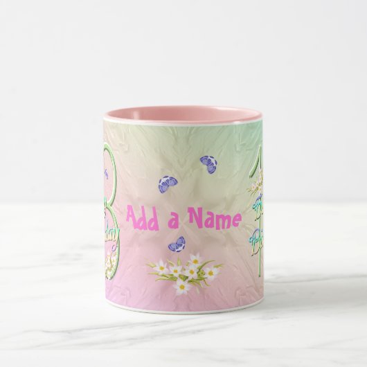 18e anniversaire papillon de jardin Mug (Centre)
