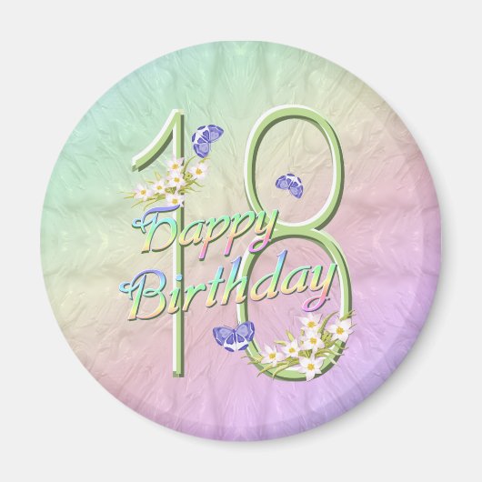 18e anniversaire papillon Magnet de jardin (Devant)