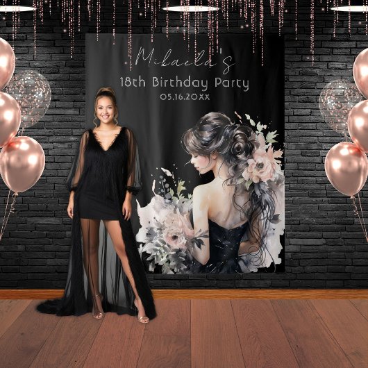 18e anniversaire Photo Booth fond Tapisserie