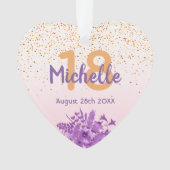 18e anniversaire rose d'or confetti fleurs pourpre (devant)