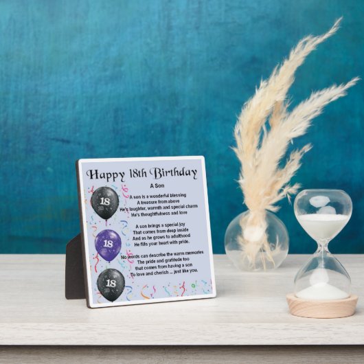 18e anniversaire Son Poem Plaque (Insitu)