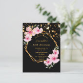 18e anniversaire tropical noir étoiles invitation (Debout devant)