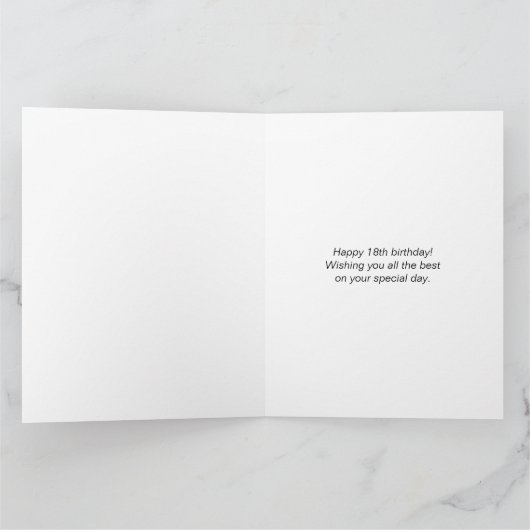 18e Birthday Black Geometric Pattern Aangepaste fo Kaart (Binnen)