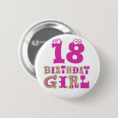 18e Birthday Girl Button Badge (Voorkant /achterkant)