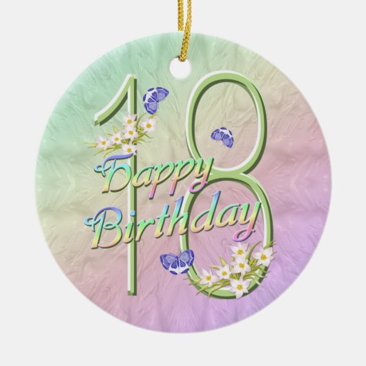 18e Birthday Rainbow Keepomwille Ornament (Voorkant)