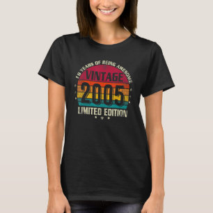 18e Birthday Retro 2005 18 jaar T-shirt