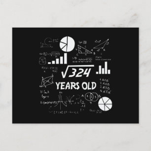 18e Birthday Square Root Wiskunde 18 jaar oude dag Briefkaart