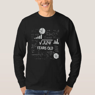 18e Birthday Square Root Wiskunde 18 jaar oude dag T-shirt