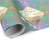 18e bruiloft Jubileum Acquamarine Cadeaupapier (Rol Hoek)