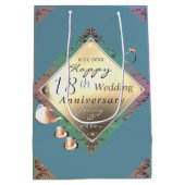 18e bruiloft Jubileum Gift Bag Medium Cadeauzakje (Achterkant)