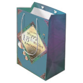 18e bruiloft Jubileum Gift Bag Medium Cadeauzakje (Achterkant Gekanteld)