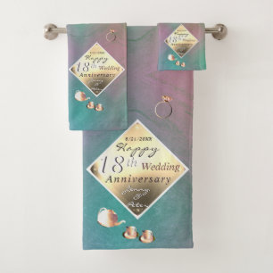 18e bruiloft Jubileum handdoek