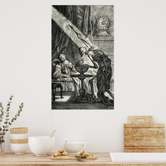 18e C. Grim Reaper bezoek Poster (Keuken)