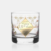 18e Cat's Eye Bruiloft Jubileum Drinkware Set Whisky Glas (Achterkant)