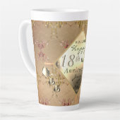 18e Cat's Eye bruiloft Jubileum Latte Mok (Linkerhoek)