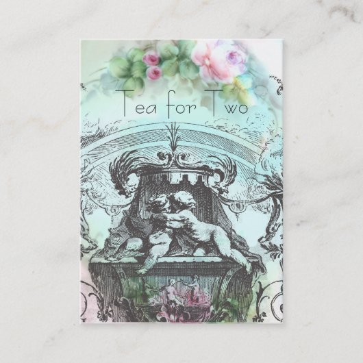 18e eeuw Cherub Rococo Visitekaartje (Voorkant)