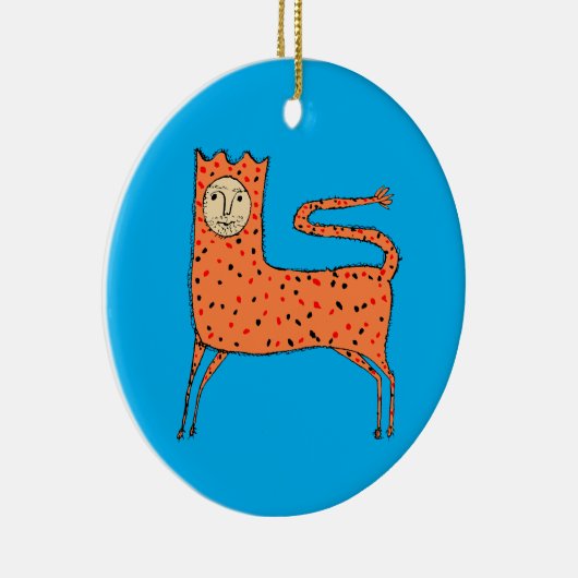 18e eeuw Engelse Primitieve Leeuw Keramisch Ornament (Rechts)